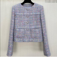 Luxury Discount Chanel Tweed Jacket 1014 Purple 2025