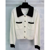 Famous Brand Chanel Wool Cashmere Cardigan CH101501 White 2025