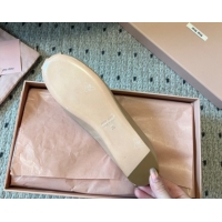 Best Price Miu Miu Leather Ballerinas Flat with Bow and Elastic Band 5F794D Beige 2025