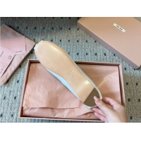 Classic Hot Miu Miu Leather Ballerinas Flat with Bow and Elastic Band 5F794D White 2025