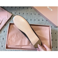 Good Quality Miu Miu Leather Ballerinas Flat with Bow and Elastic Band Black 5F794D 1025038 2025