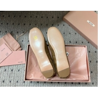 Best Grade Miu Miu Suede Ballerinas Flat with Bow and Elastic Band Olive 5F794D Green 1025041 2025