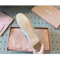 Good Looking Miu Miu Leather Ballerinas Flat with Bow and Strass Band White 5F794D 1025043 2025