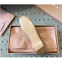 Good Quality Miu Miu Leather Ballerinas Flat with Bow and Strass Band Beige 5F794D 1025044 2025