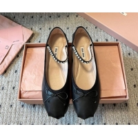 Most Popular Miu Miu Leather Ballerinas Flat with Bow and Strass Band Black 5F794D 1025045 2025