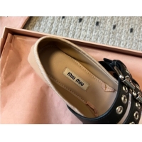 Top Grade Miu Miu Nappa and Calf Leather Ballerinas Flat with Double Buckle and Laces Beige 5F466A 102504 2025