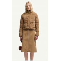 Spot Bulk Moncler Essarts Braided Trim Corduroy Short Down Jacket M8069 Beige