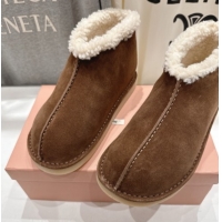 Best Price Miu Miu Suede and Shearling Snow Boots Brown MM102503 1025068 2025