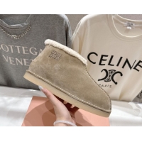 Best Grade Miu Miu Suede and Shearling Snow Boots Beige MM102503 1025069 2025