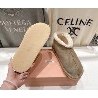 Best Grade Miu Miu Suede and Shearling Snow Boots Beige MM102503 1025069 2025