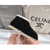 Charming Miu Miu Suede and Shearling Snow Boots Black MM102503 1025070 2025