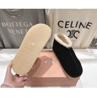 Charming Miu Miu Suede and Shearling Snow Boots Black MM102503 1025070 2025