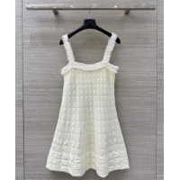 Spot Bulk Chanel Quilted Silk and Cotton Dress 1015 White 2025
