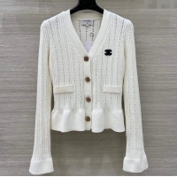 New Cheap Chanel Wool Cardigan CH101504 White 2025