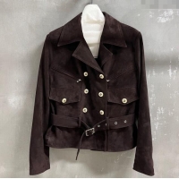 Original Cheap Chanel Suede Jacket CH101505 Brown 2025