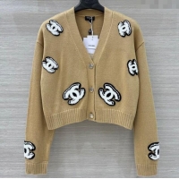 Inexpensive Chanel CC Wool Cardigan CH101506 Yellow 2025