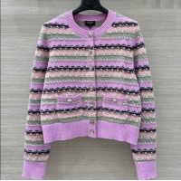 Best Price Chanel Cashmere Cardigan CH101507 Purple 2025