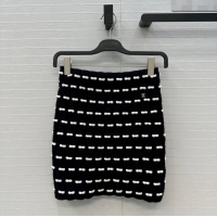 Luxury Classic Chanel Wool Skirt with Bow 1015 Black 2025