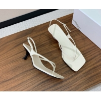 Top Grade The Row Calfskin Heeled Sandals 5.5cm TR052815 White 2025