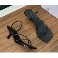 Classic Hot The Row Patent Leather Sandals 7cm Heel TR052901 Black 2025