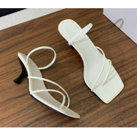 Best Grade The Row Patent Leather Sandals 7cm Heel TR052902 White 2025