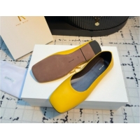 Hot Style The Row Square Ballet Flats in Yellow Lambskin TR052922 2025