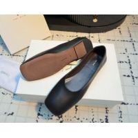 Cheap Price The Row Square Ballet Flats in Black Lambskin TR052923 2025