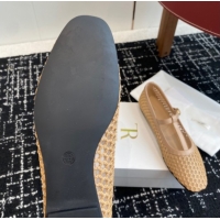 Trendy Design The Row T-Strap Flat Shoes in Woven Mesh Nude 0604089