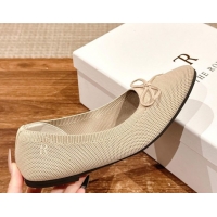 Buy Luxury The Row Knit Ballet Flats Beige 0604098