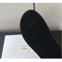 Modern The Row Suede Platform Slides Sandal Dark Blue 0604101