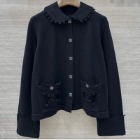Best Quality Chanel Wool Blend Cardigan CH110605 Black 2025