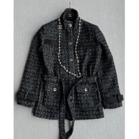 Top Grade Chanel Cashmere Blend Long Jacket CH110607 Black 2025