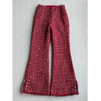 Best Quality Chanel Wool Blend Tweed Pants CH110624 Red 2025