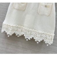 Grade Quality Chanel Knit and Crochet Cardigan and Skirt Set CH110659 White 2025