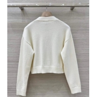 Top Design Chanel Wool Heart Cardigan CH110659 White 2025