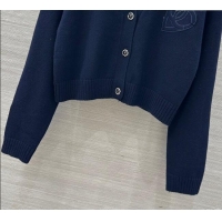 Well Crafted Chanel Wool Heart Cardigan CH110659 Blue 2025