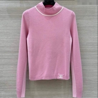 Reasonable Price Chanel Wool Top with CC Logo CH110517 Pink 2025
