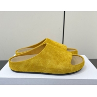 Classic Hot The Row Suede Platform Slides Sandal Yellow 0604103