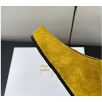 Classic Hot The Row Suede Platform Slides Sandal Yellow 0604103