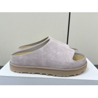 Low Price The Row Suede Platform Slides Sandal Light Grey 0604106