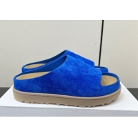 Purchase The Row Suede Platform Slides Sandal Sky Blue 0604110