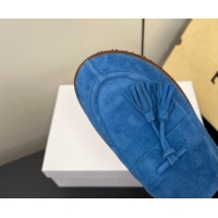 Grade Quality The Row Suede Tassel Loafers Blue 0604115 