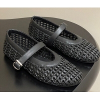 Best Product The Row Woven Ballet Flats Black TR071001 0710116