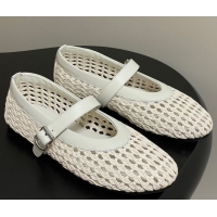 Durable The Row Woven Ballet Flats White 2025 TR071001 0710117