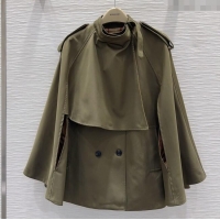 Original Cheap Burberry Cape Coat B090102 Green 2025