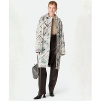 Buy Discount Bottega Veneta Printed Intrecciato Lambskin Leather Coat 0814 Green 2025