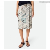 Top Grade Bottega Veneta Printed Intrecciato Lambskin Leather Skirt 0814 Burgundy 2025