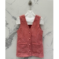 Luxury Cheap Bottega Veneta Suede Leather Vest BV082216 Pink 2025