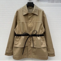Well Crafted Bottega Veneta Jacket with Leather Belt 1014 Khaki 2025
