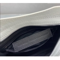 Luxury Cheap Balenciaga Le City Mini Bag in Arena Storico lambskin B9006 Optic White/Black hardware 2025